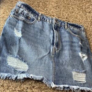 Wash denim skirt